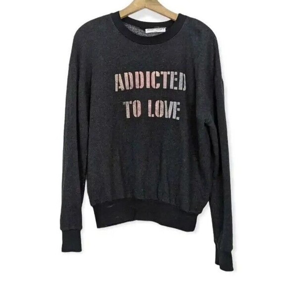 Project Social T Womens Top‎ Black Addicted To Love Pullover Sweatshirt Size L - Picture 2 of 8